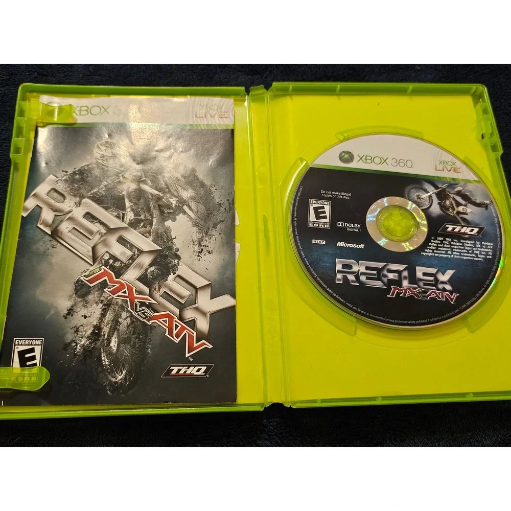 MX vs ATV Reflex Xbox 360 Racing Video Game THQ Motocross ATV Manual Included